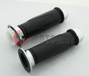 Ручки руля универсальные черные зубчатый рисунок Ручки руля универсальные черные зубчатый рисунок