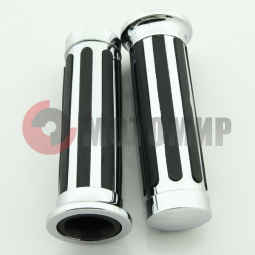 Ручки руля универсальные 27 черные хромированные полосы Ручки руля универсальные 27 черные хромированные полосы